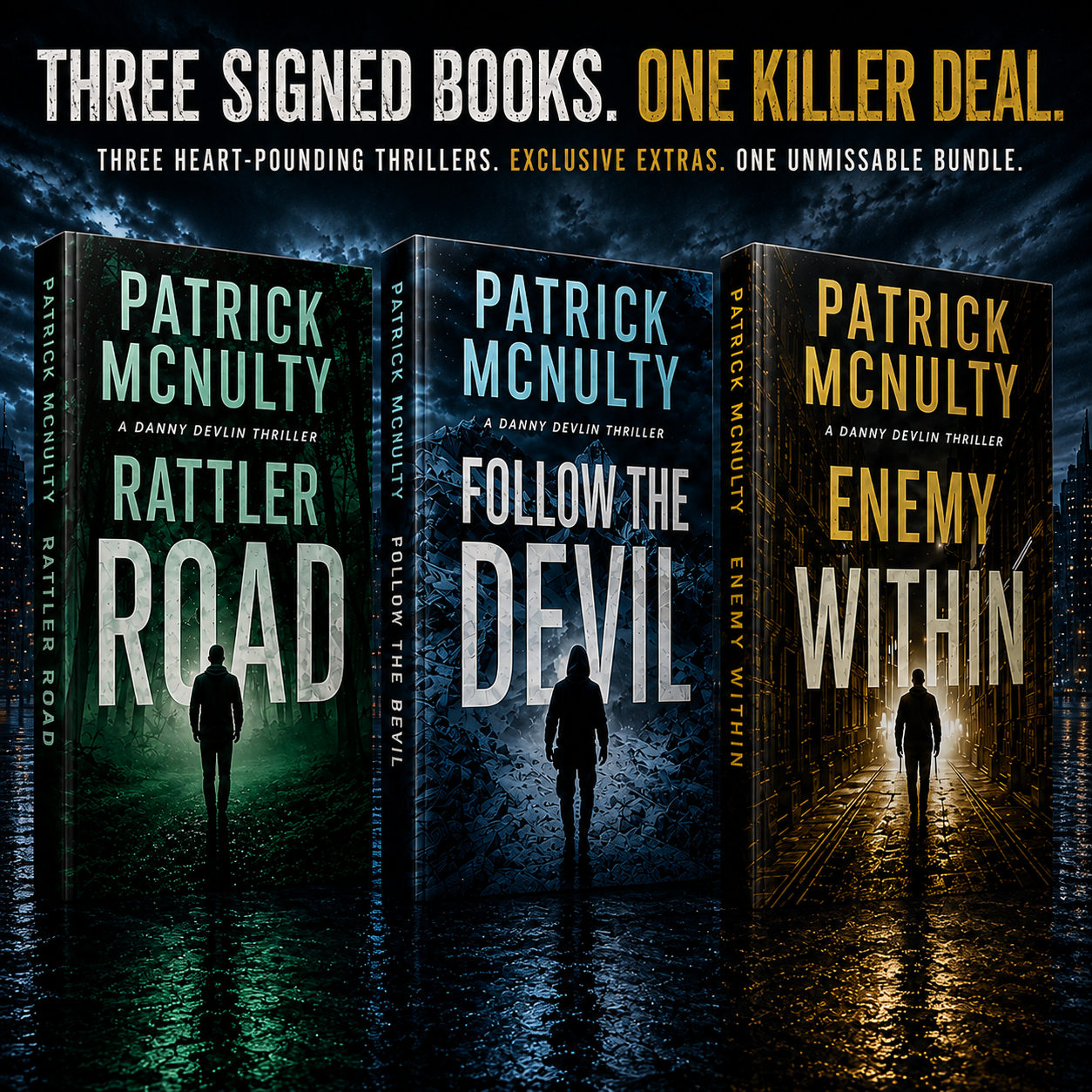 🔥 4 THRILLER EBOOKS + 4 AUDIOBOOKS. ONE KILLER DEAL.
