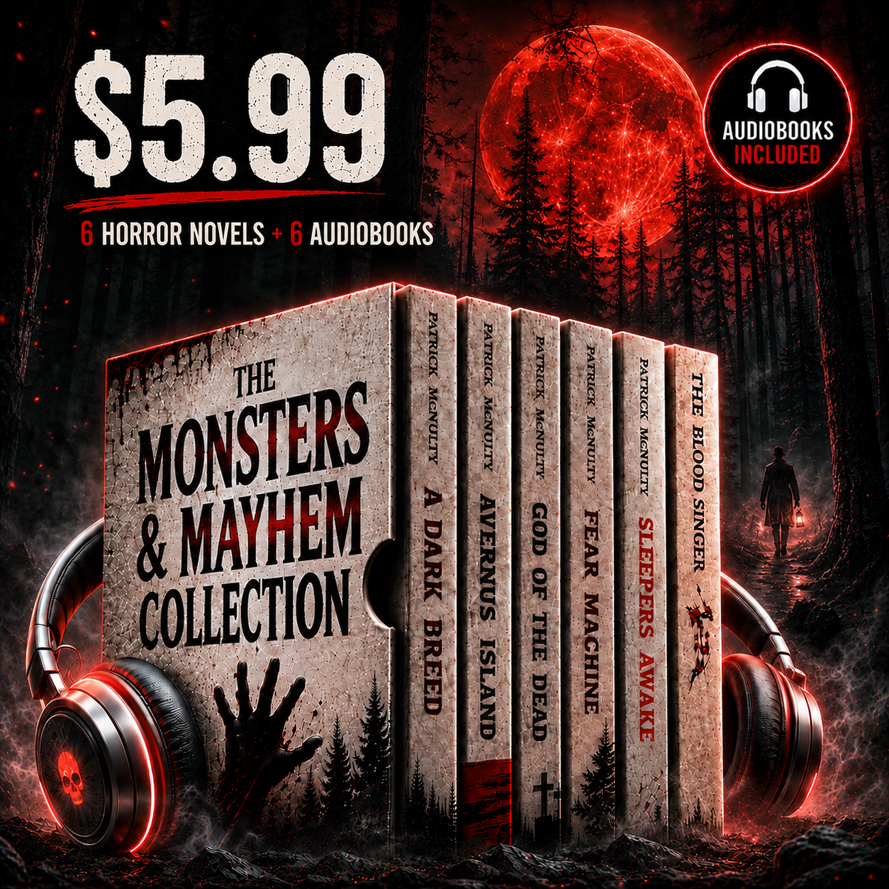 6 HORROR NOVELS + 6 FULL AUDIOBOOKS ONLY $5.99