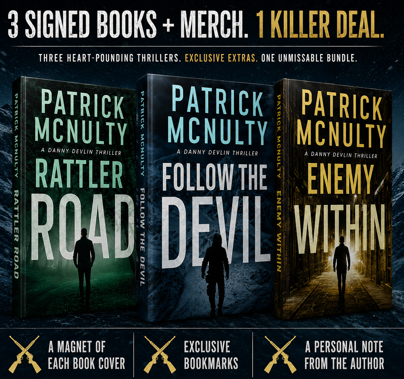 🔥 4 THRILLER EBOOKS + 4 AUDIOBOOKS. ONE KILLER DEAL.